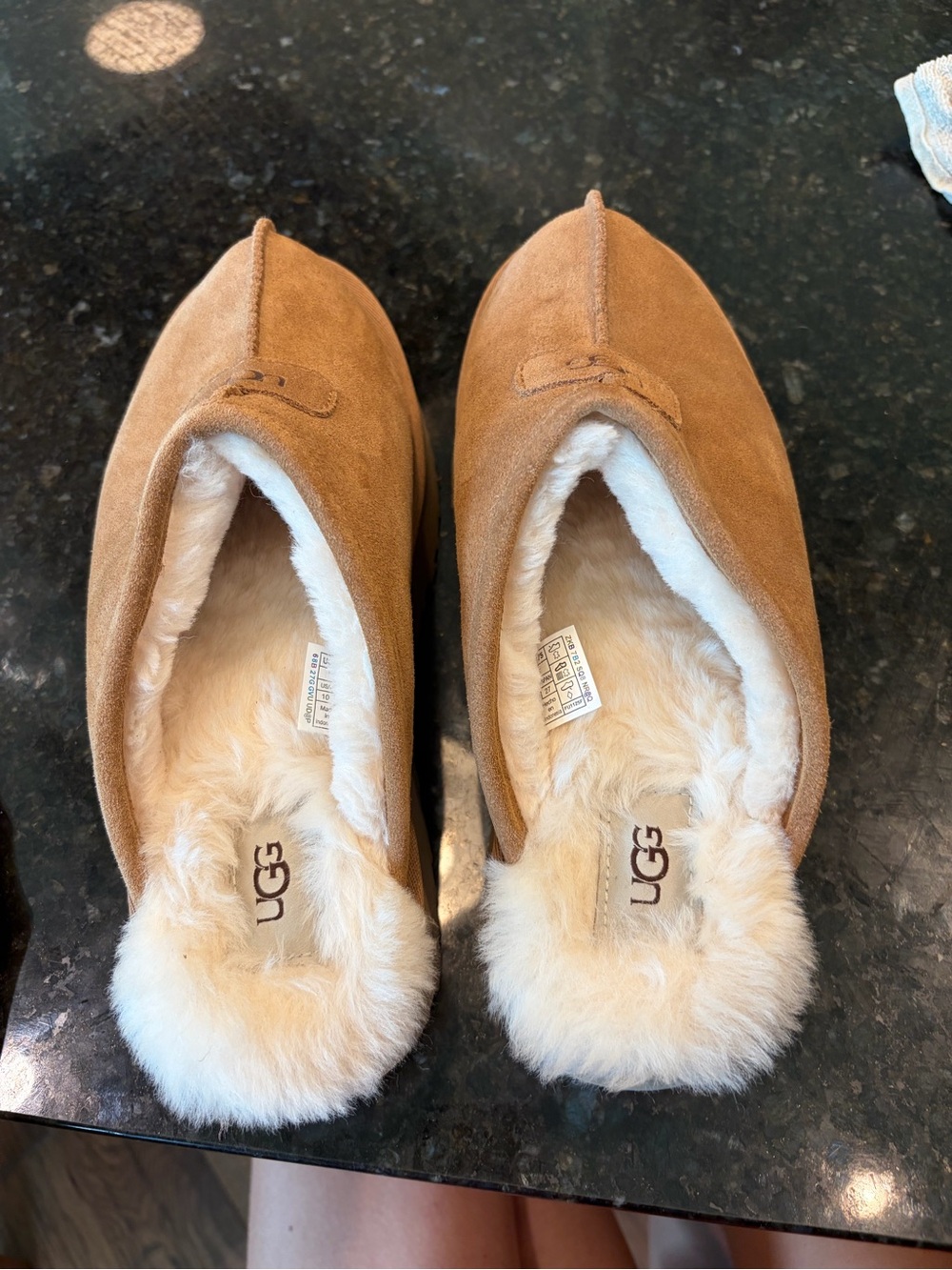 UGG Chestnut Suede Shearling-Lined Women's Slippers